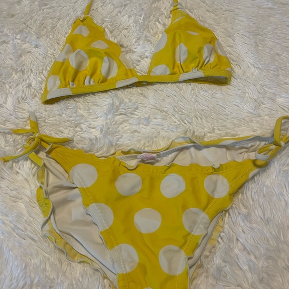 Yellow Polka Dot Bikini Set - Picture 2 of 9